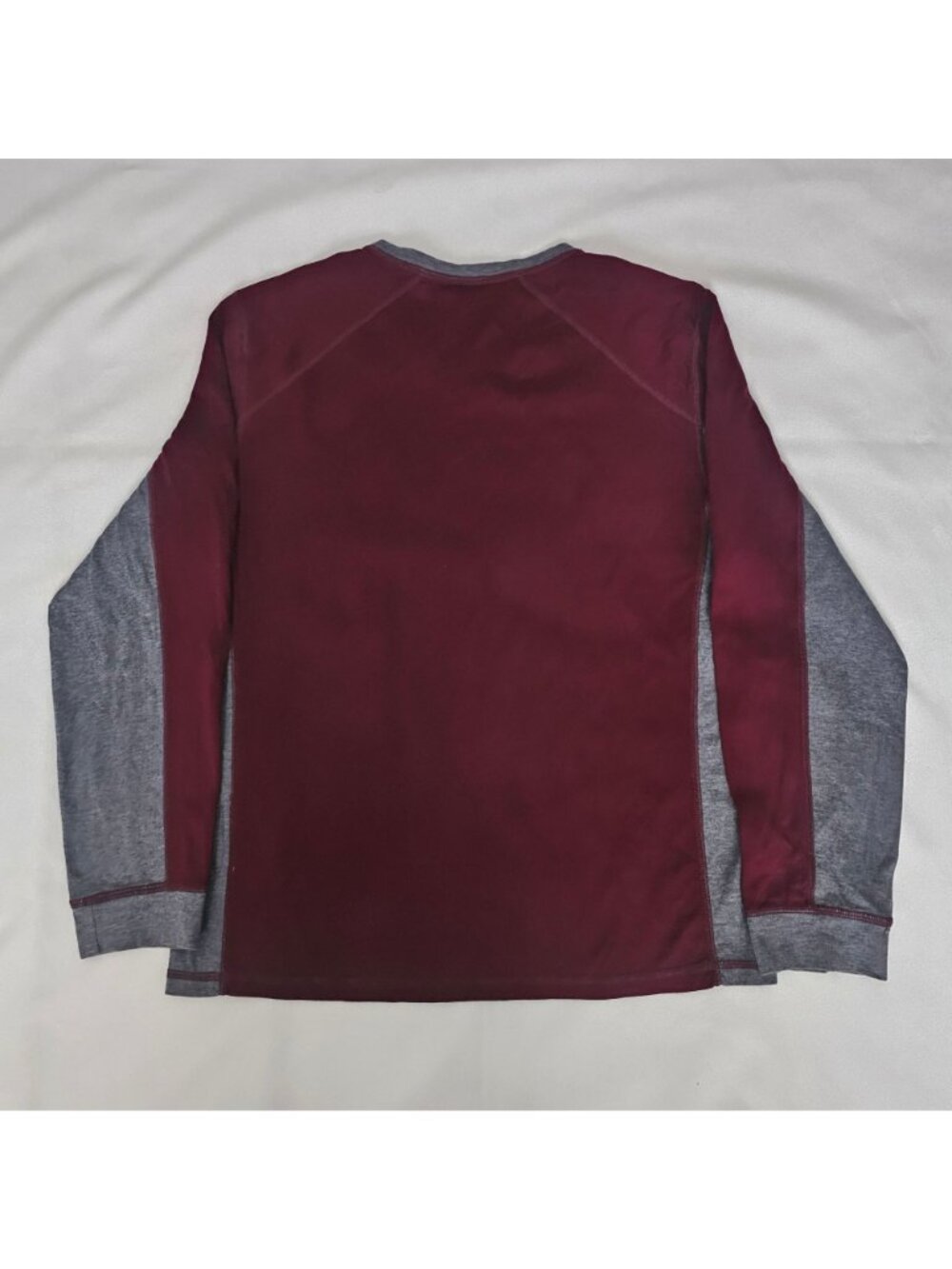 Murano Men's Burgundy/Gray Slim Fit Long Sleeve V-Neck Pullover Shirt Size Large - Picture 11 of 11